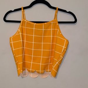 Yellow cropped tank top